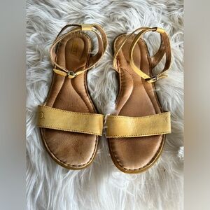 Born yellow flat sandals